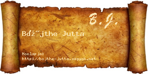 Bőjthe Jutta névjegykártya